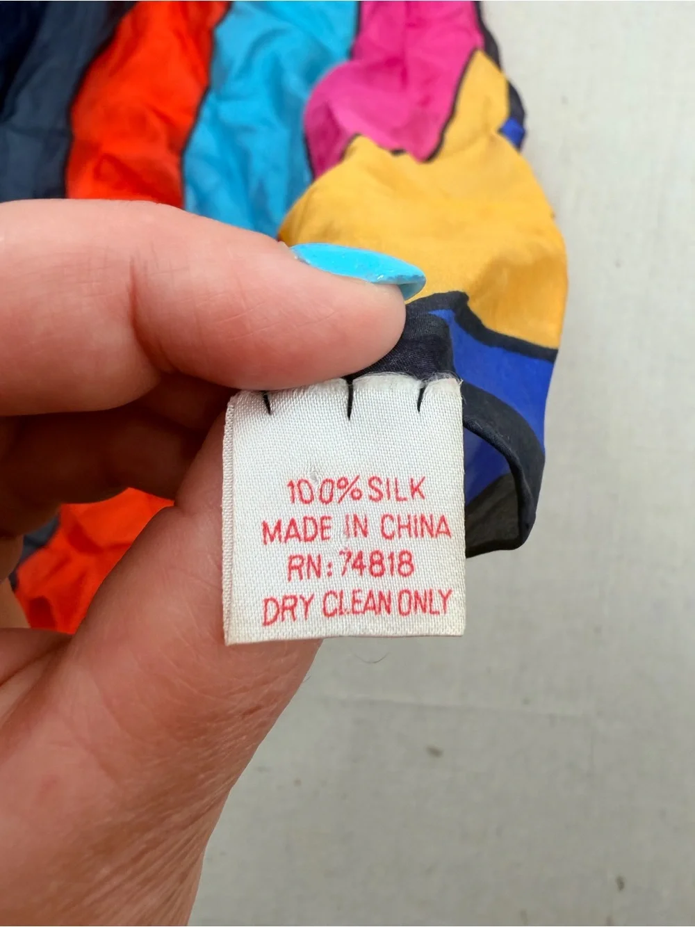 Vintage Multicolor Silk Scarf with Bold Stripes